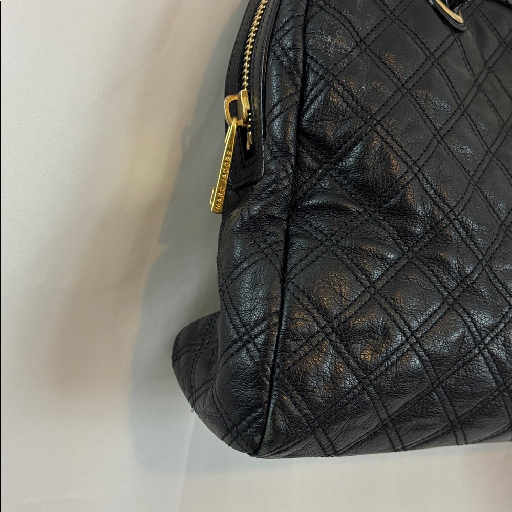 EUC Marc Jacobs Karlie Quilted Goatskin Black Leather Bag with Gold Accents… - Picture 2 of 10